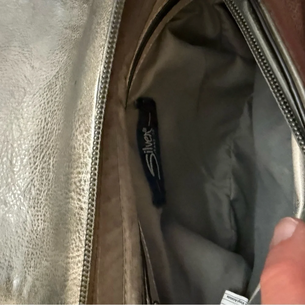 Silver Jeans Studded Metallic Crossbody Bag